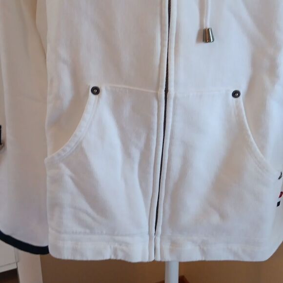 Norton Studio White Nautical Hooded  Sweatshirt - Picture 3 of 11